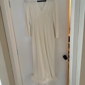 Rixo Mya Feathered Maxi Dress size 6